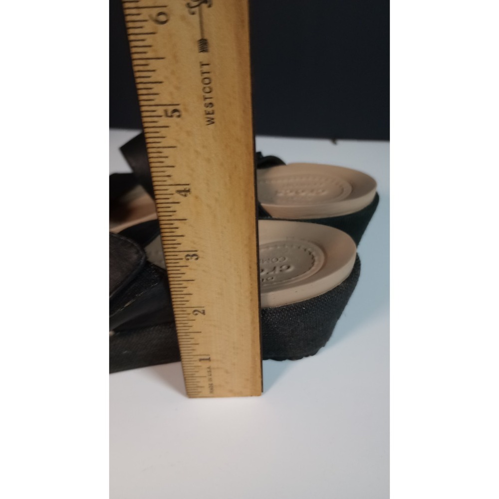 Womens Black Crocs Comfort Wedge Sandels Size 6 - Picture 8 of 8